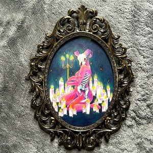 Original mixed media “The Sacrifice” in ornate metal frame